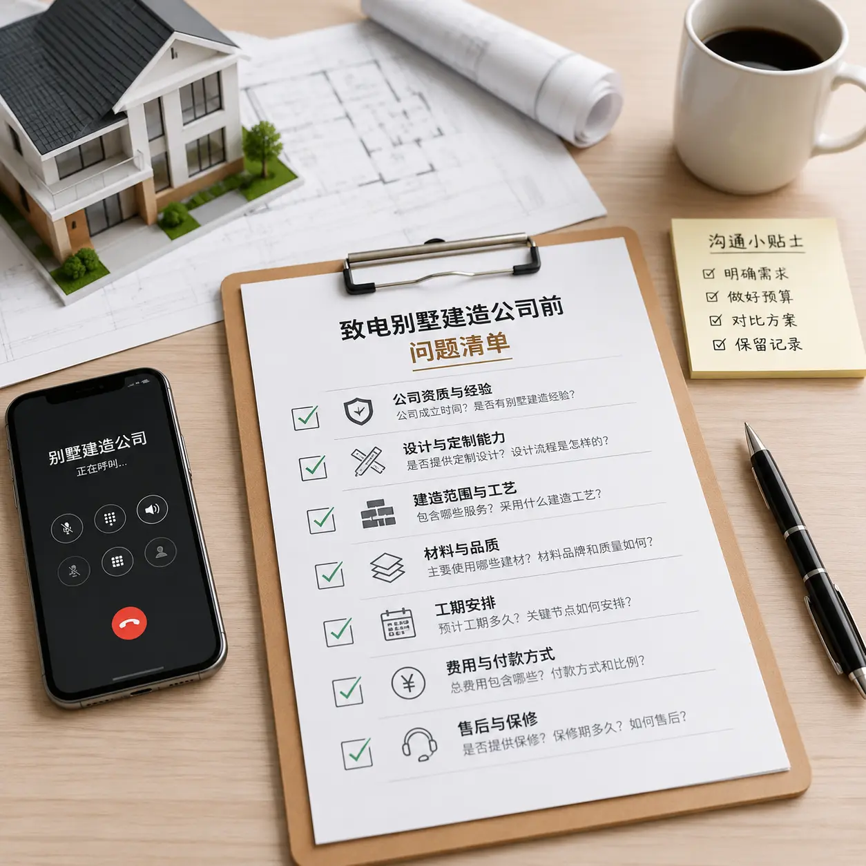 在思南拨打别墅建造公司电话前的准备工作